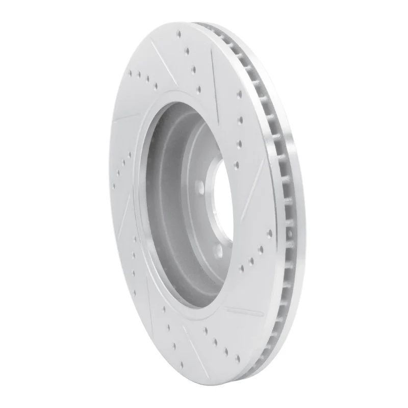 R1 03-05 Lincoln AVIATOR Front Left Drilled & Slotted Silver Brake Rotor - Image 3