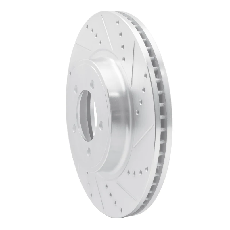 R1 03-05 Lincoln AVIATOR Front Right Drilled & Slotted Silver Brake Rotor - Image 4