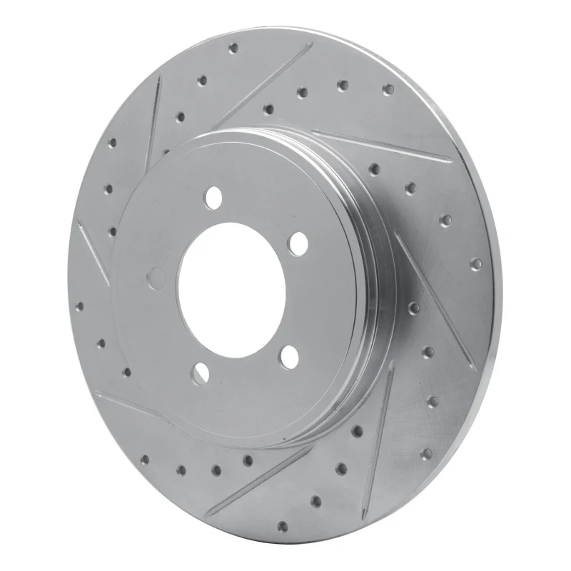 R1 03-05 Lincoln AVIATOR Rear Left Drilled & Slotted Silver Brake Rotor - Image 5