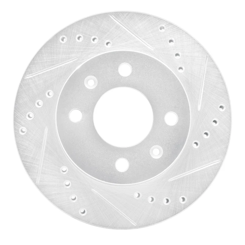R1 03-06 Dodge Verna (Mexico) Front Right Drilled & Slotted Silver Brake Rotor