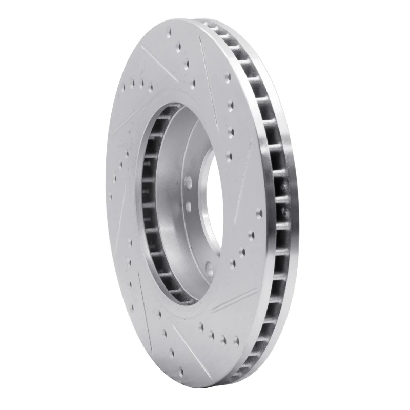R1 03-06 Kia SORENTO Front Left Drilled & Slotted Silver Brake Rotor - Image 3