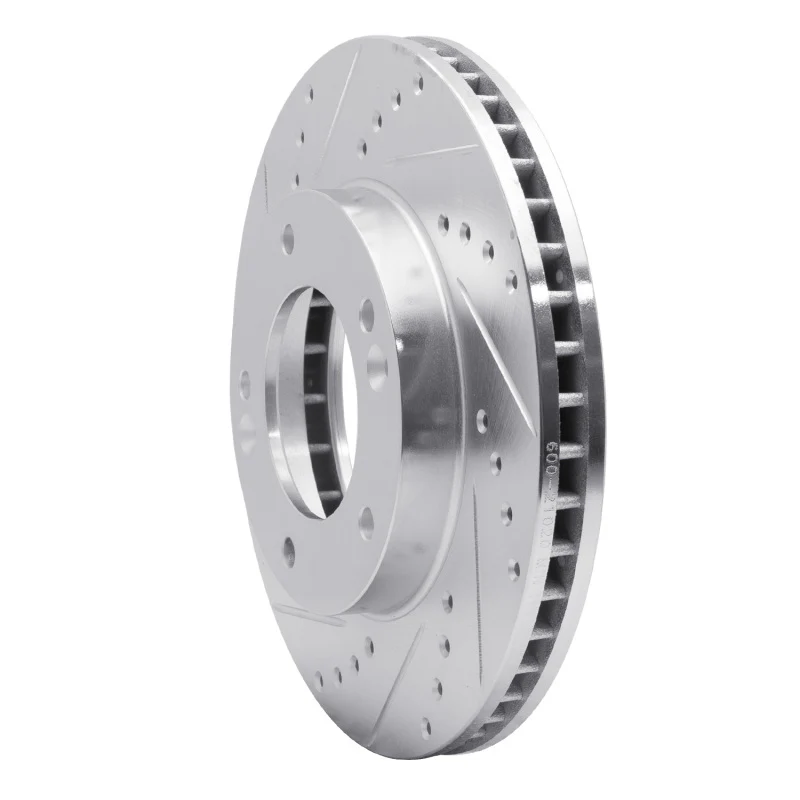 R1 03-06 Kia SORENTO Front Left Drilled & Slotted Silver Brake Rotor - Image 5
