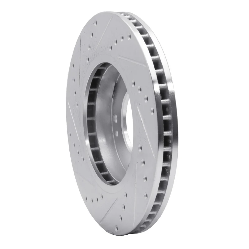 R1 03-06 Kia SORENTO Front Right Drilled & Slotted Silver Brake Rotor - Image 3