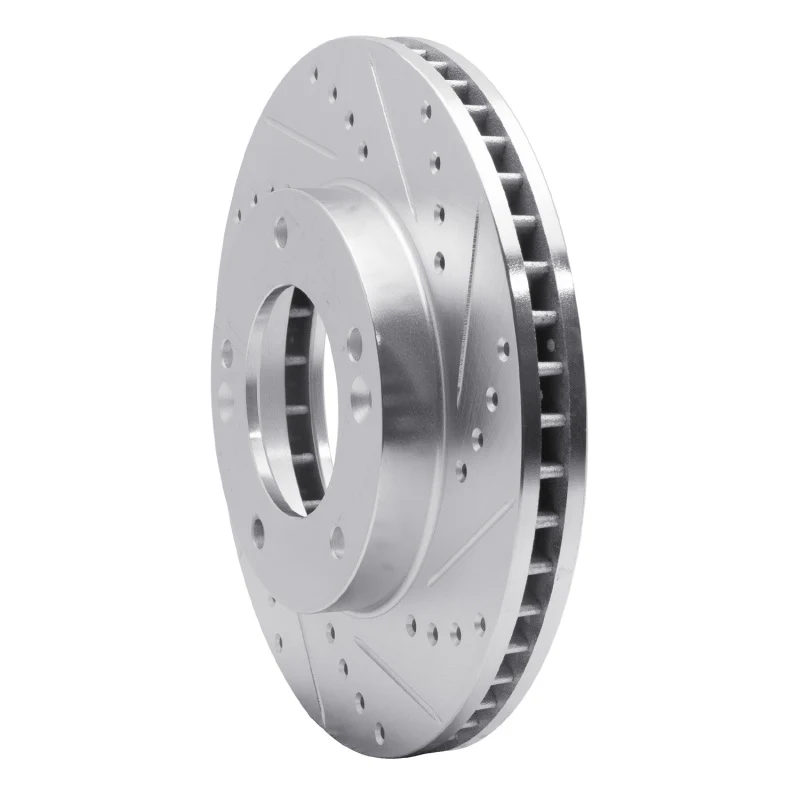 R1 03-06 Kia SORENTO Front Right Drilled & Slotted Silver Brake Rotor - Image 5
