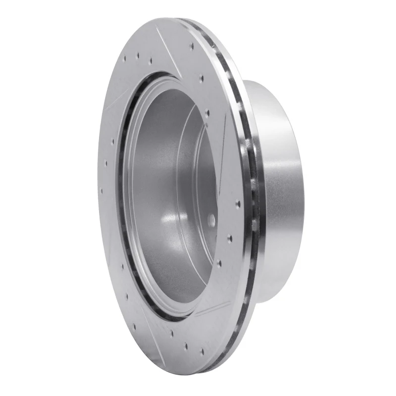 R1 03-06 Kia SORENTO Rear Left Drilled & Slotted Silver Brake Rotor - Image 5