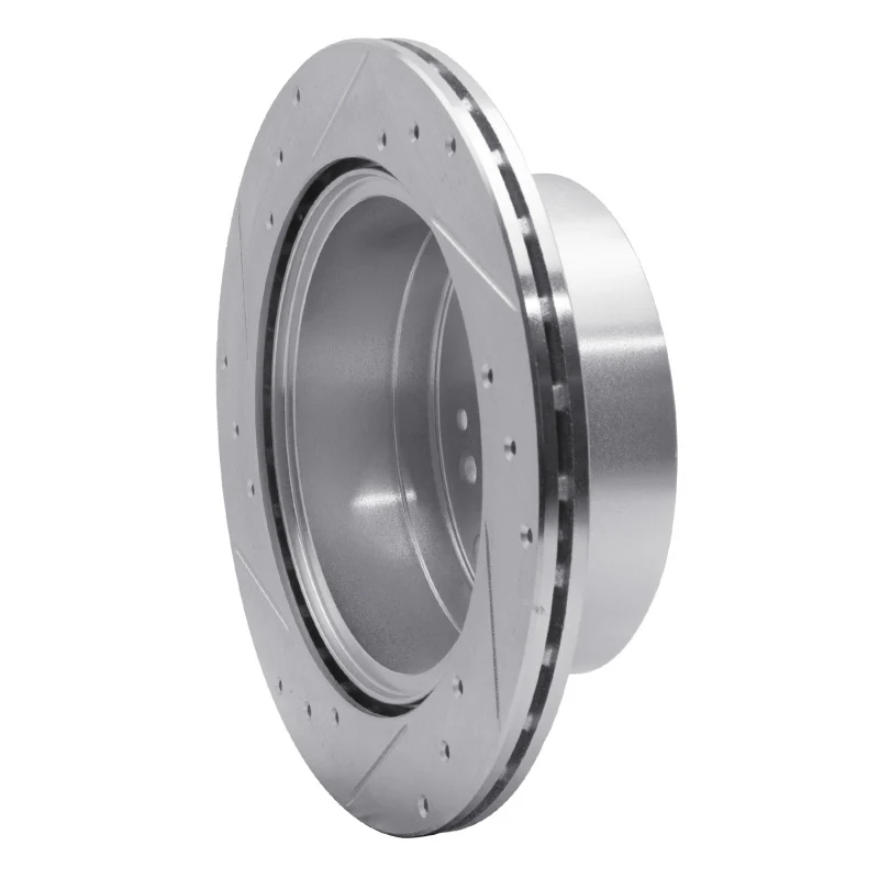 R1 03-06 Kia SORENTO Rear Right Drilled & Slotted Silver Brake Rotor - Image 4