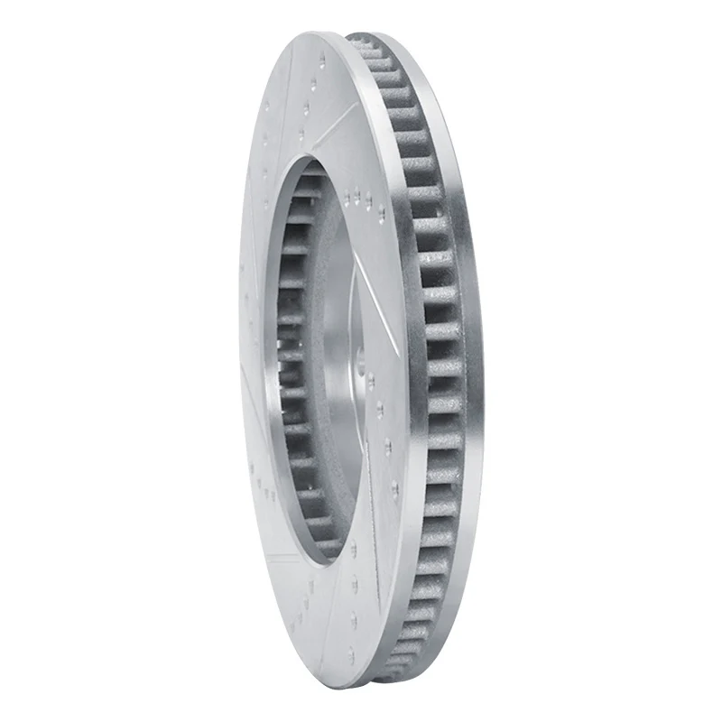 R1 03-07 Cadillac CTS Front Right Drilled & Slotted Silver Brake Rotor - Image 2