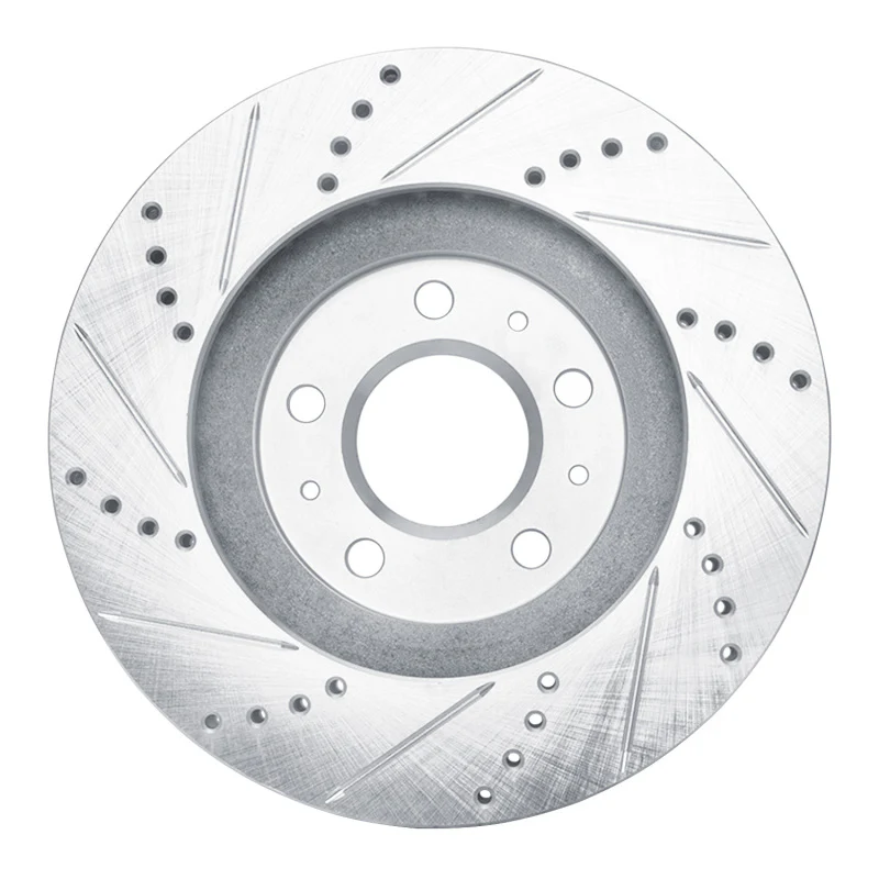 R1 03-07 Cadillac CTS Front Right Drilled & Slotted Silver Brake Rotor - Image 3