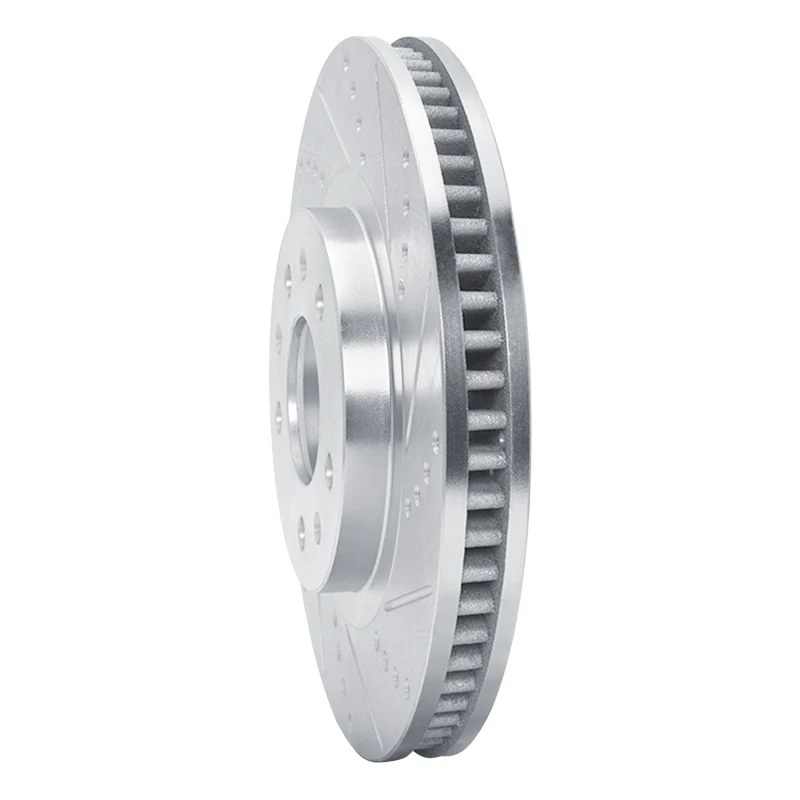 R1 03-07 Cadillac CTS Front Right Drilled & Slotted Silver Brake Rotor - Image 4