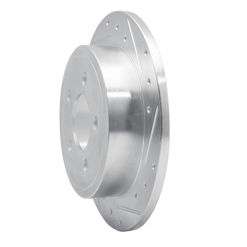 R1 03-07 Jeep Liberty Rear Right Drilled & Slotted Silver Brake Rotor - Image 4
