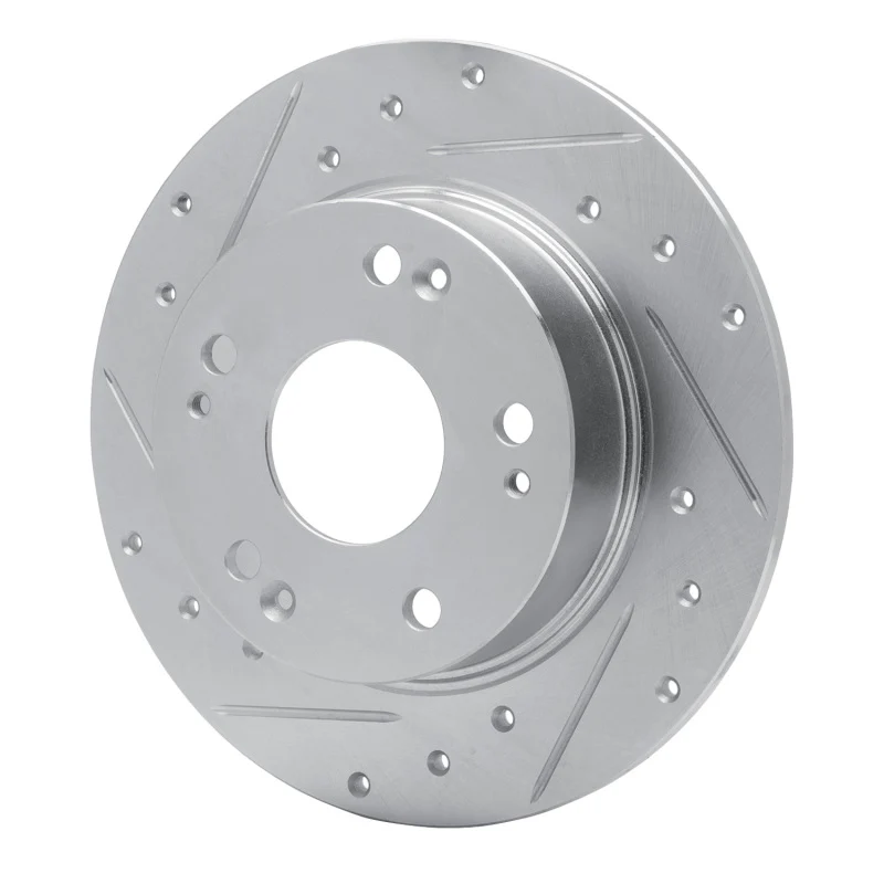 R1 03-08 Acura TSX Rear Left Drilled & Slotted Silver Brake Rotor - Image 3