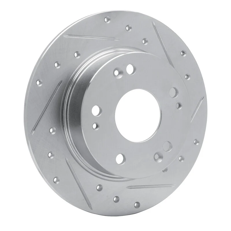 R1 03-08 Acura TSX Rear Right Drilled & Slotted Silver Brake Rotor - Image 3