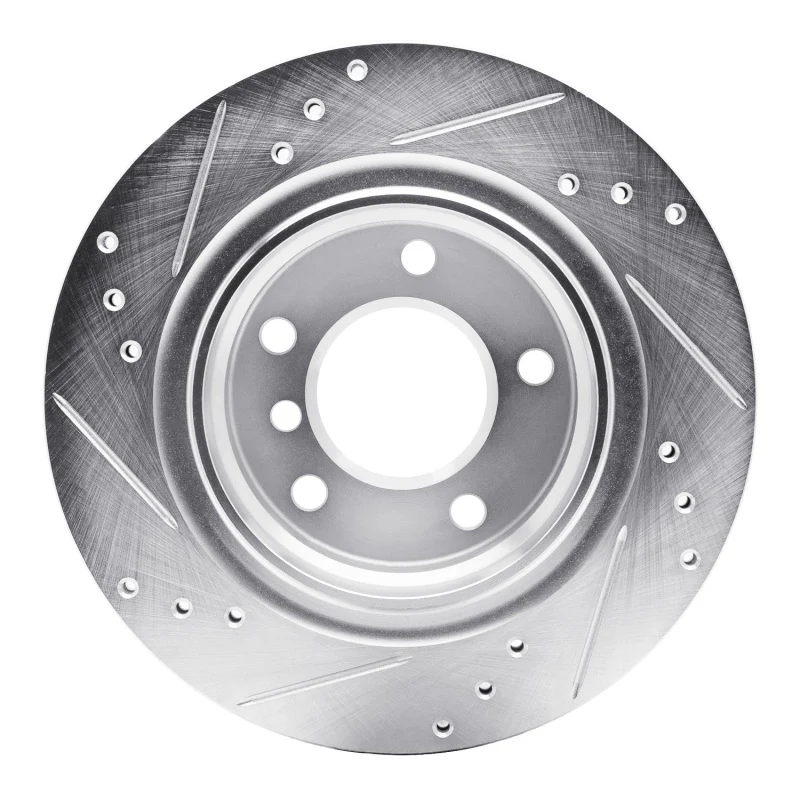R1 03-08 BMW Z4 Rear Right Drilled & Slotted Silver Brake Rotor - Image 3