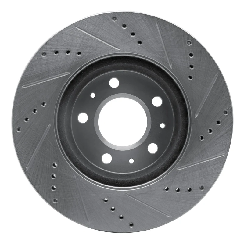 R1 03-08 Cadillac CTS Front Left Drilled & Slotted Silver Brake Rotor - Image 2