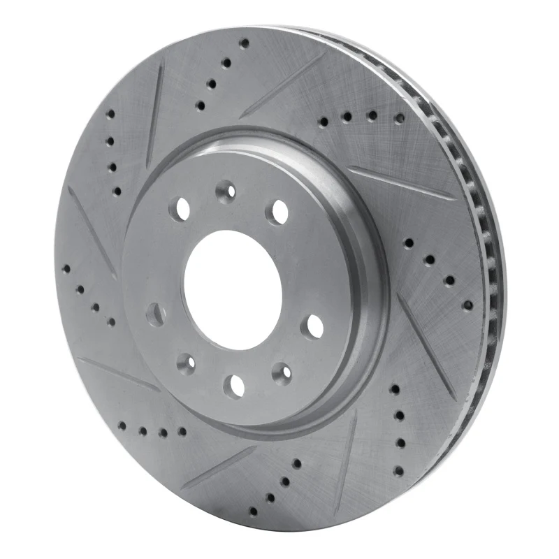 R1 03-08 Cadillac CTS Front Left Drilled & Slotted Silver Brake Rotor - Image 3