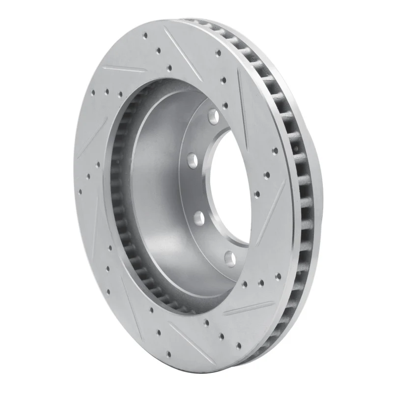 R1 03-08 Dodge Ram 2500 Front Left Drilled & Slotted Silver Brake Rotor - Image 5