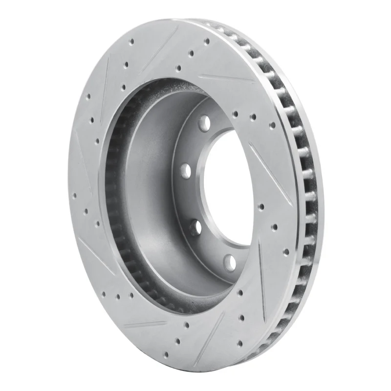 R1 03-08 Dodge Ram 4000 (Mexico) Front Right Drilled & Slotted Silver Brake Rotor - Image 2