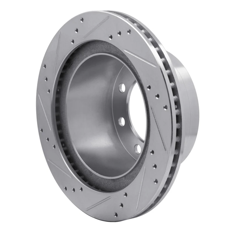 R1 03-08 Dodge Ram 4000 (Mexico) Rear Right Drilled & Slotted Silver Brake Rotor - Image 2