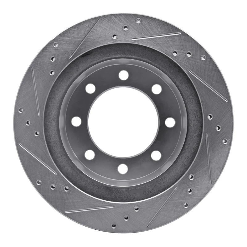 R1 03-08 Dodge Ram 4000 (Mexico) Rear Right Drilled & Slotted Silver Brake Rotor - Image 4