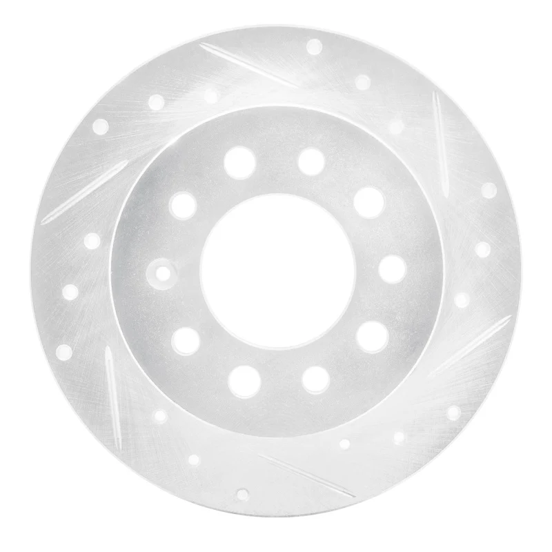 R1 03-08 Hyundai TIBURON Rear Right Drilled & Slotted Silver Brake Rotor