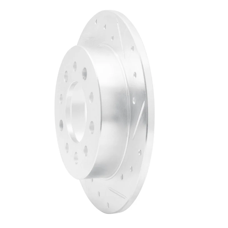 R1 03-08 Hyundai TIBURON Rear Right Drilled & Slotted Silver Brake Rotor - Image 3