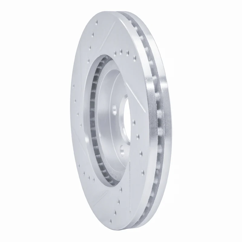 R1 03-09 Chrysler PT Cruiser Front Right Drilled & Slotted Silver Brake Rotor - Image 2