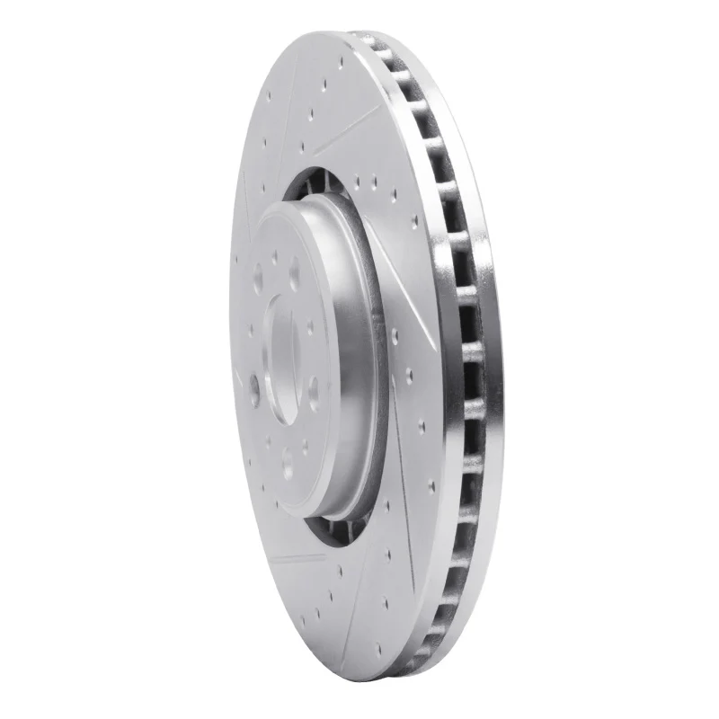 R1 03-09 Volvo XC90 Front Left Drilled & Slotted Silver Brake Rotor - Image 5