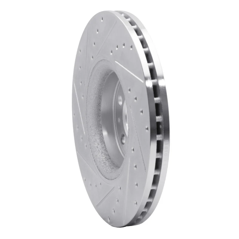 R1 03-09 Volvo XC90 Front Right Drilled & Slotted Silver Brake Rotor - Image 5