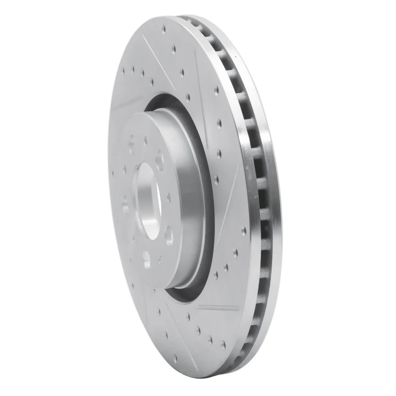 R1 03-09 Volvo XC90 Front Right Drilled & Slotted Silver Brake Rotor - Image 5