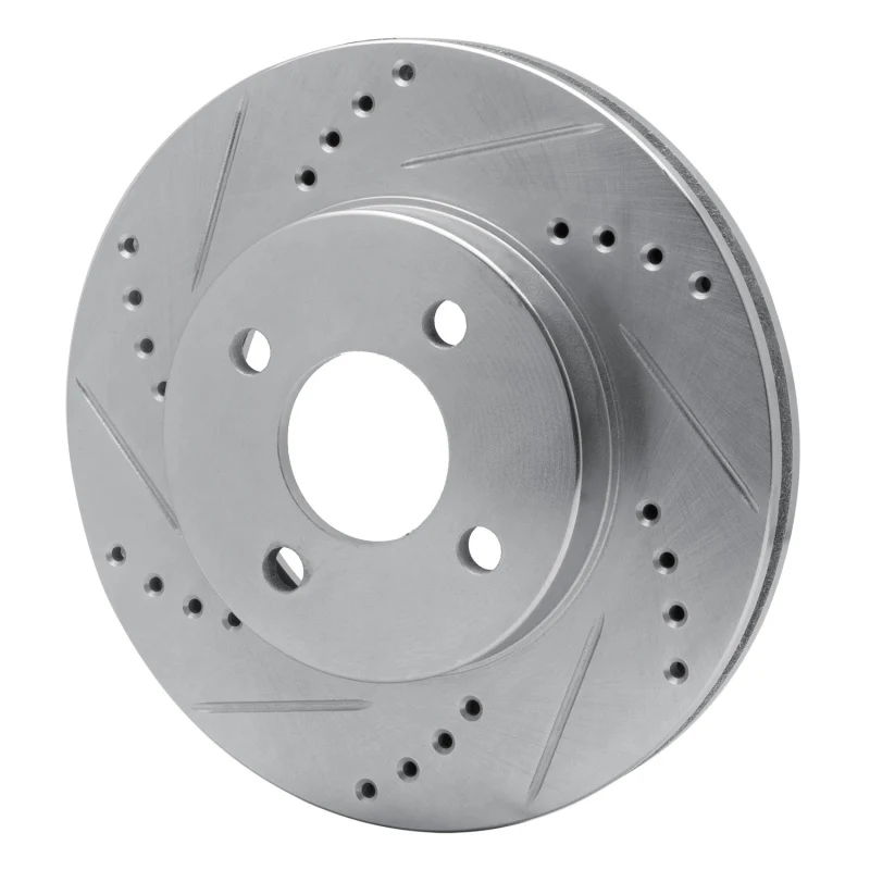 R1 03-10 Chevrolet Cobalt Front Left Drilled & Slotted Silver Brake Rotor - Image 2