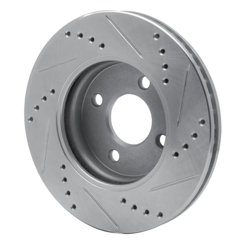 R1 03-10 Chevrolet Cobalt Front Left Drilled & Slotted Silver Brake Rotor - Image 3