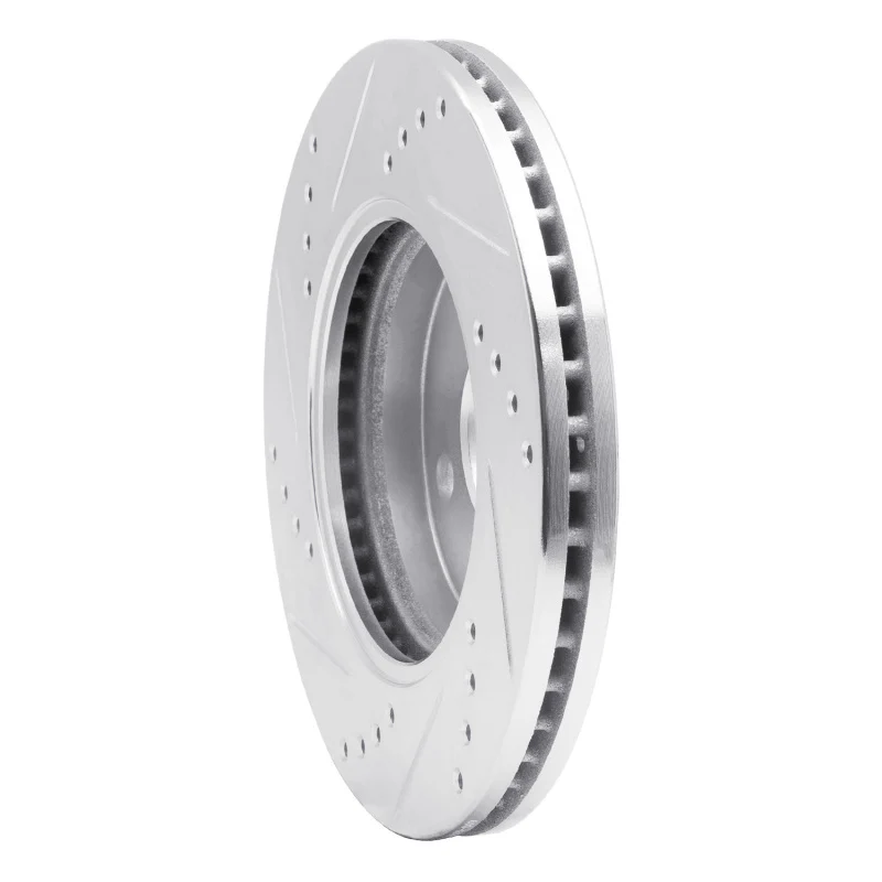 R1 03-10 Chevrolet Cobalt Front Right Drilled & Slotted Silver Brake Rotor - Image 3