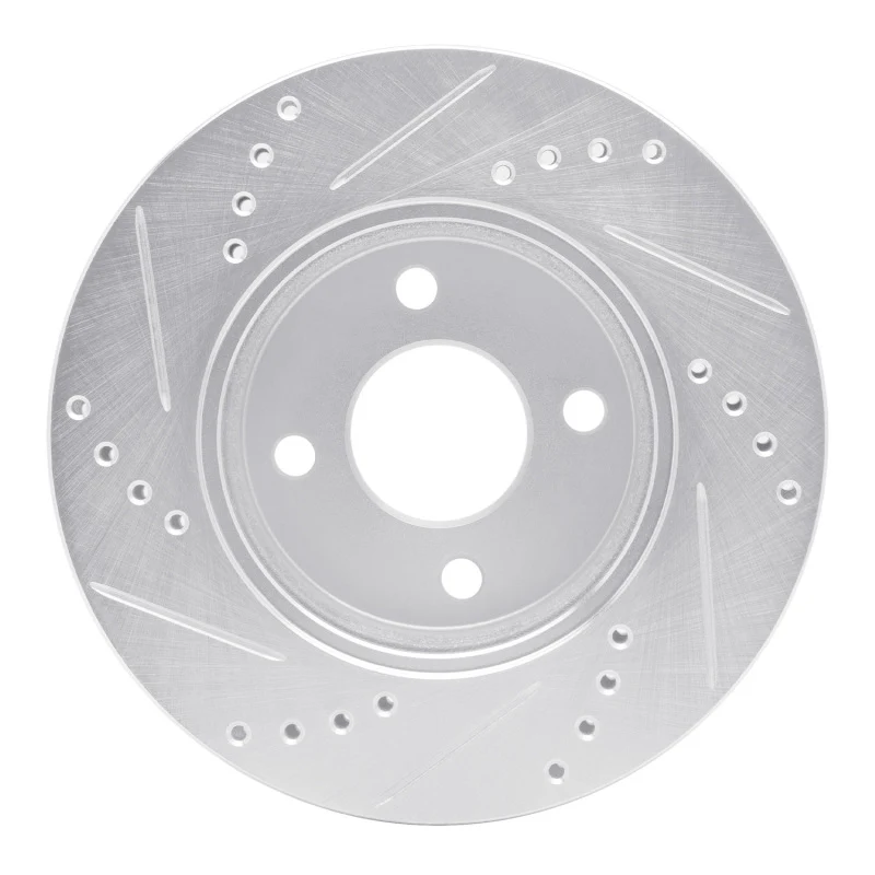 R1 03-10 Chevrolet Cobalt Front Right Drilled & Slotted Silver Brake Rotor - Image 5