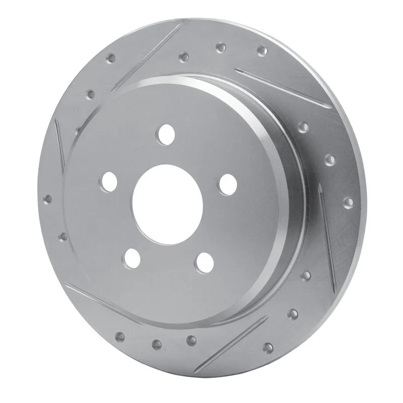 R1 03-10 Chrysler PT Cruiser Rear Left Drilled & Slotted Silver Brake Rotor - Image 2