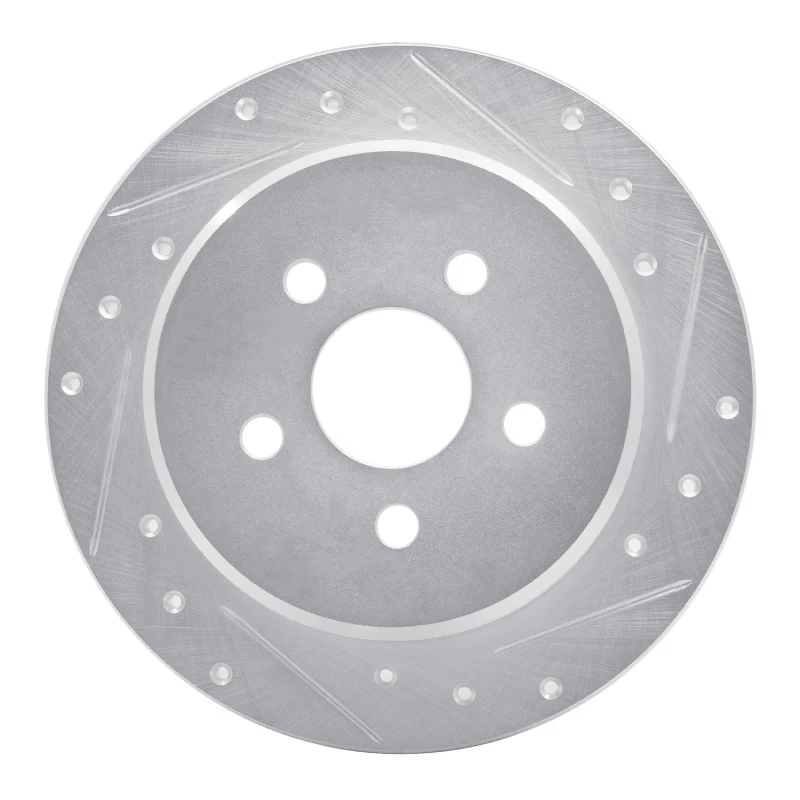 R1 03-10 Chrysler PT Cruiser Rear Right Drilled & Slotted Silver Brake Rotor