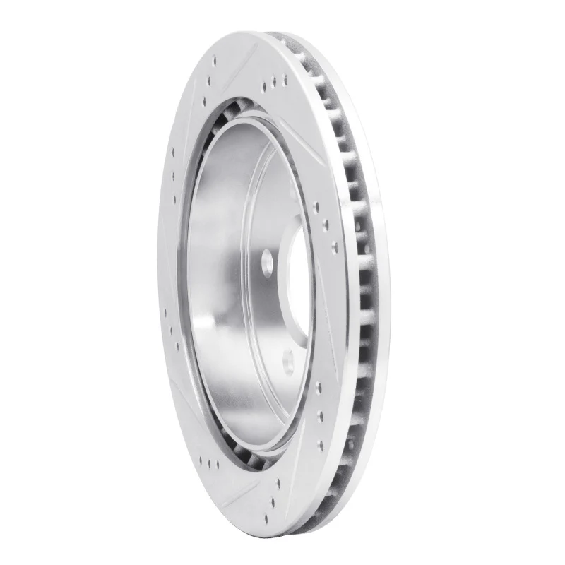 R1 03-11 Cadillac CTS Rear Right Drilled & Slotted Silver Brake Rotor - Image 2