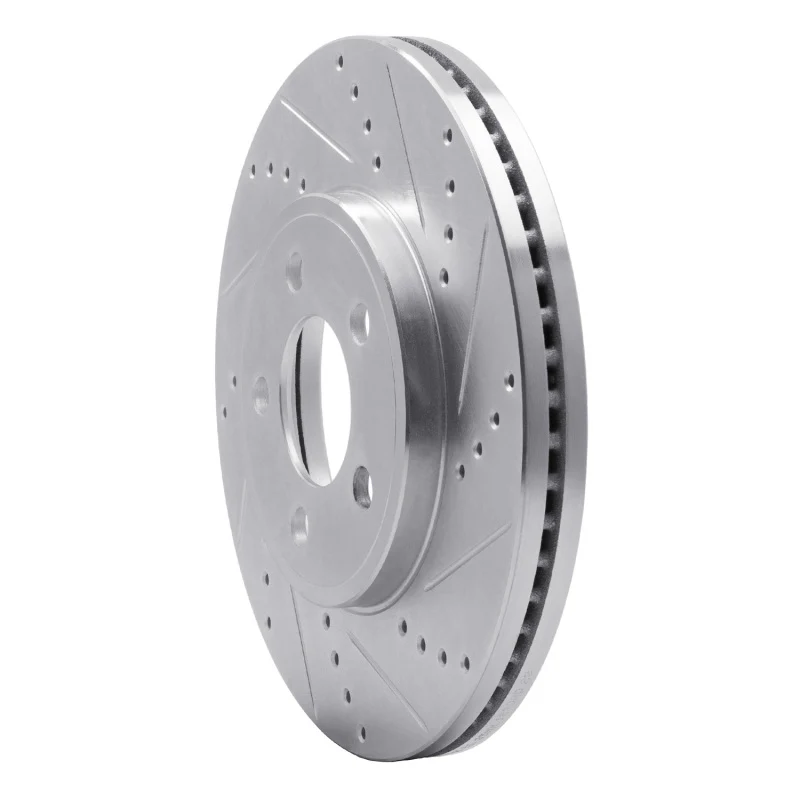 R1 03-11 Ford Crown Victoria Front Right Drilled & Slotted Silver Brake Rotor - Image 2
