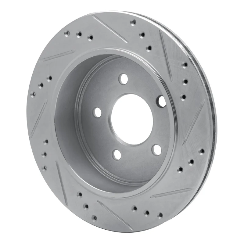 R1 03-11 Ford Crown Victoria Rear Left Drilled & Slotted Silver Brake Rotor - Image 4