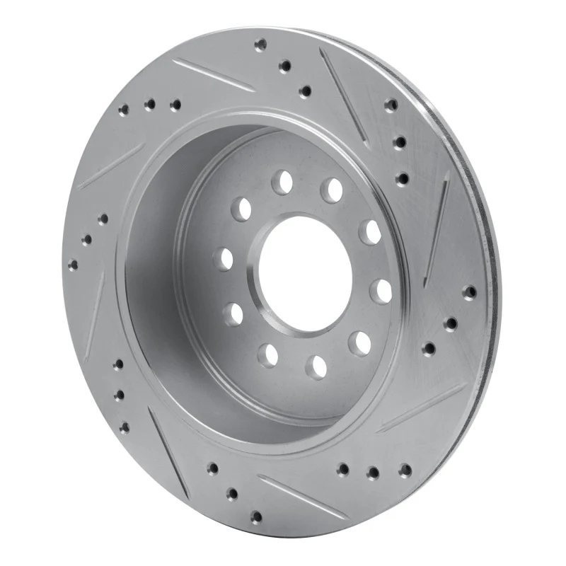 R1 03-11 Lincoln Town Car Rear Left Drilled & Slotted Silver Brake Rotor - Image 5