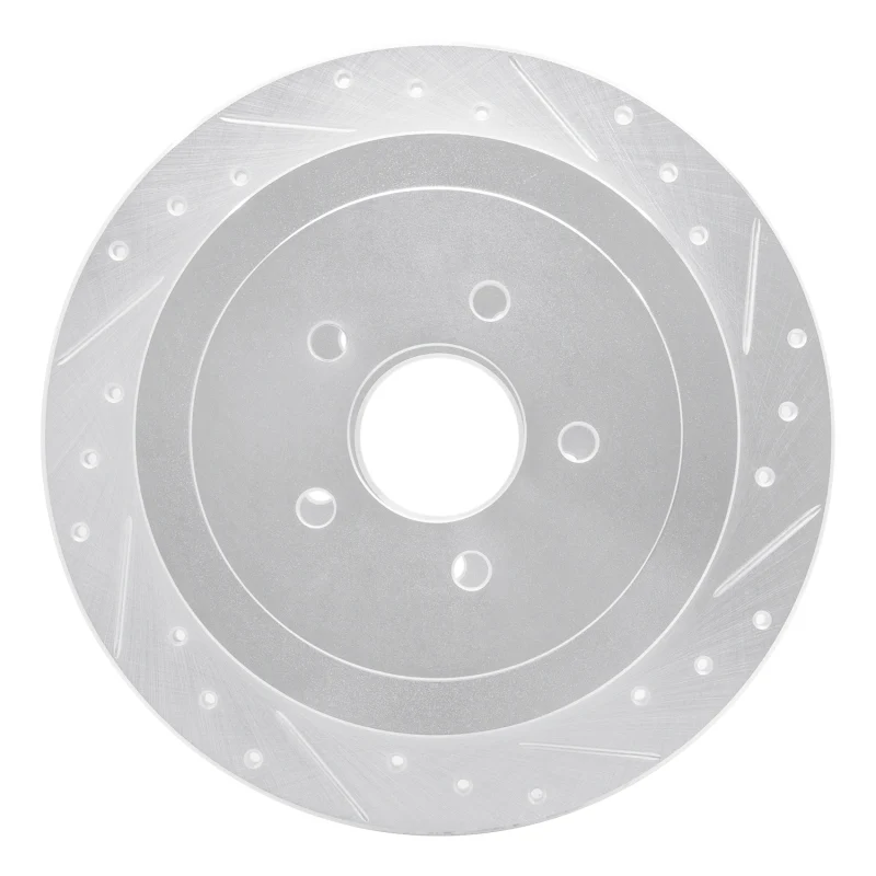 R1 03-11 Lincoln Town Car Rear Right Drilled & Slotted Silver Brake Rotor - Image 4