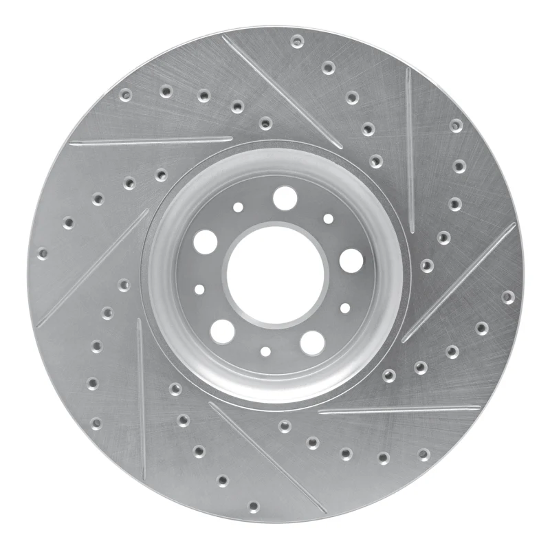 R1 03-14 Volvo XC90 Front Left Drilled & Slotted Silver Brake Rotor - Image 4