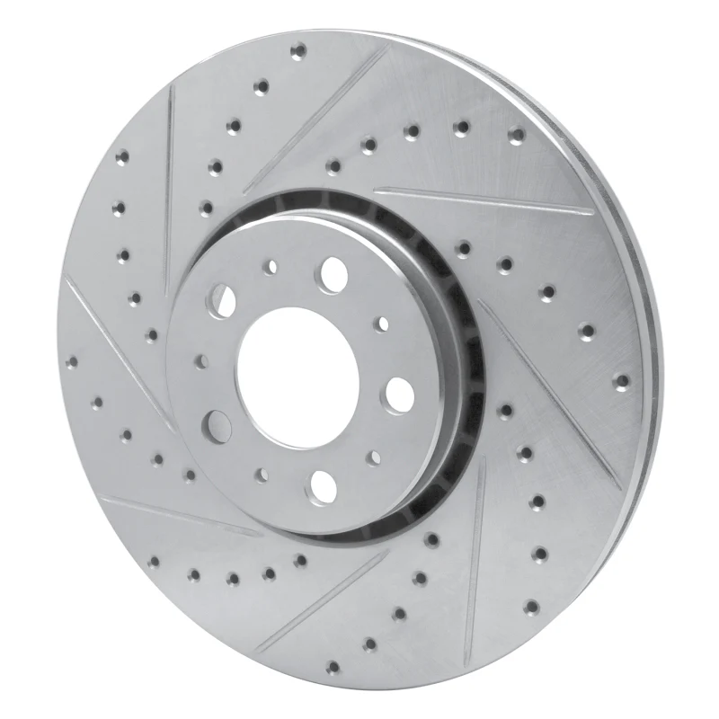 R1 03-14 Volvo XC90 Front Left Drilled & Slotted Silver Brake Rotor - Image 5