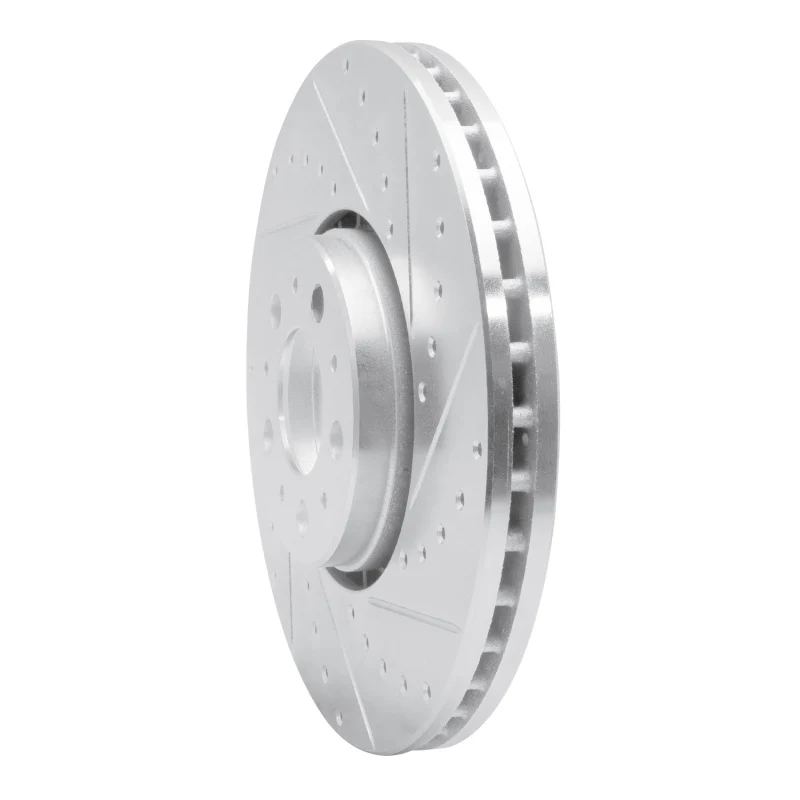 R1 03-14 Volvo XC90 Front Right Drilled & Slotted Silver Brake Rotor - Image 4