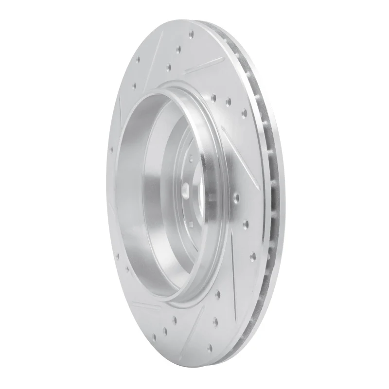 R1 03-14 Volvo XC90 Rear Right Drilled & Slotted Silver Brake Rotor - Image 4