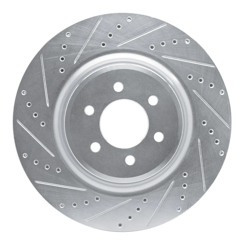 R1 03-17 Dodge Viper Front Left Drilled & Slotted Silver Brake Rotor