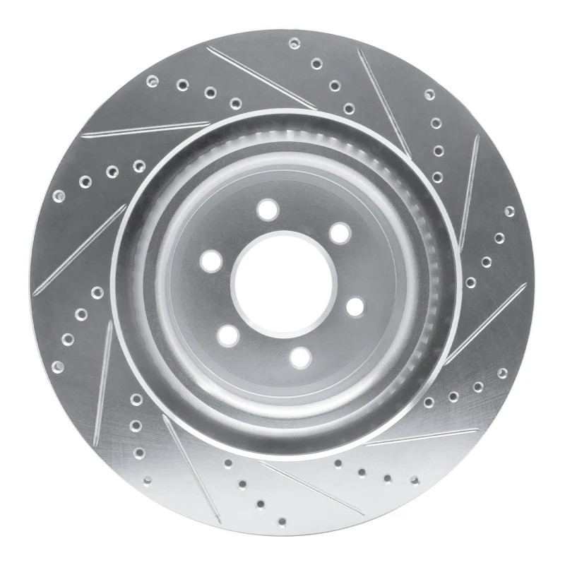 R1 03-17 Dodge Viper Front Left Drilled & Slotted Silver Brake Rotor - Image 2
