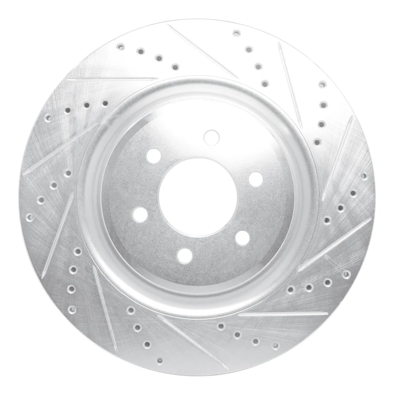 R1 03-17 Dodge Viper Front Right Drilled & Slotted Silver Brake Rotor