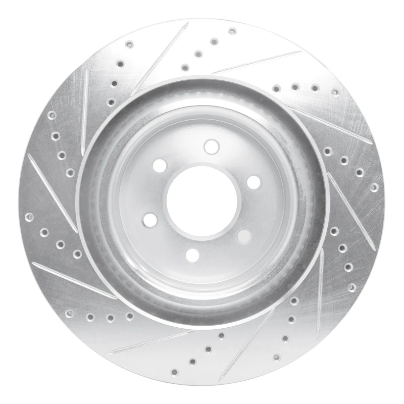 R1 03-17 Dodge Viper Front Right Drilled & Slotted Silver Brake Rotor - Image 4