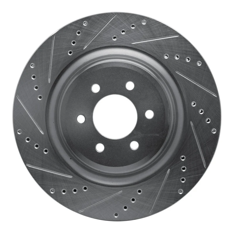 R1 03-17 Dodge Viper Rear Left Drilled & Slotted Silver Brake Rotor