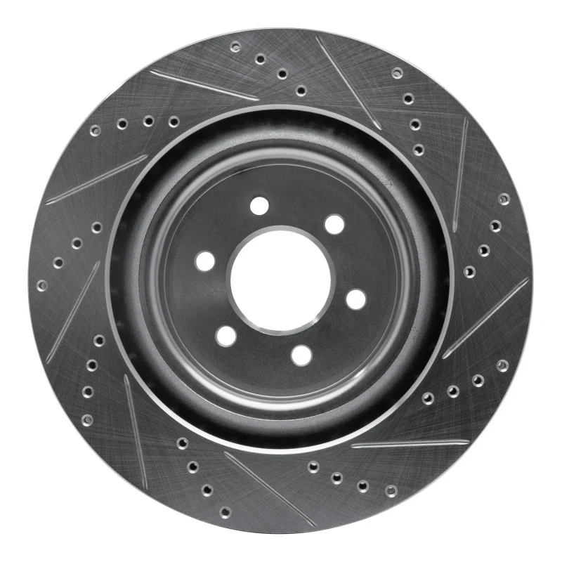 R1 03-17 Dodge Viper Rear Left Drilled & Slotted Silver Brake Rotor - Image 3